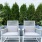a group of white chairs