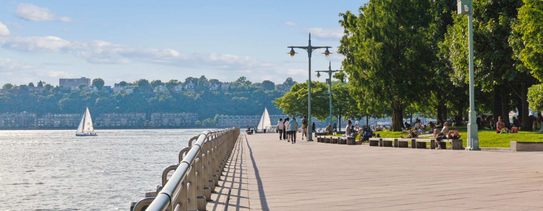 Pier with water and sailboats
