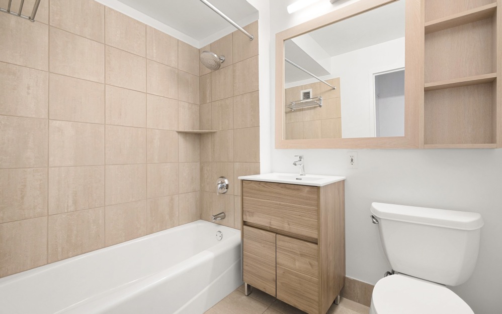 well lit bathroom