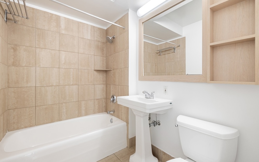 well lit bathroom