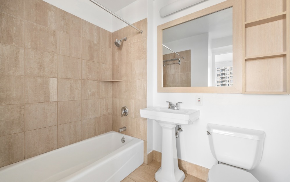 well lit bathroom