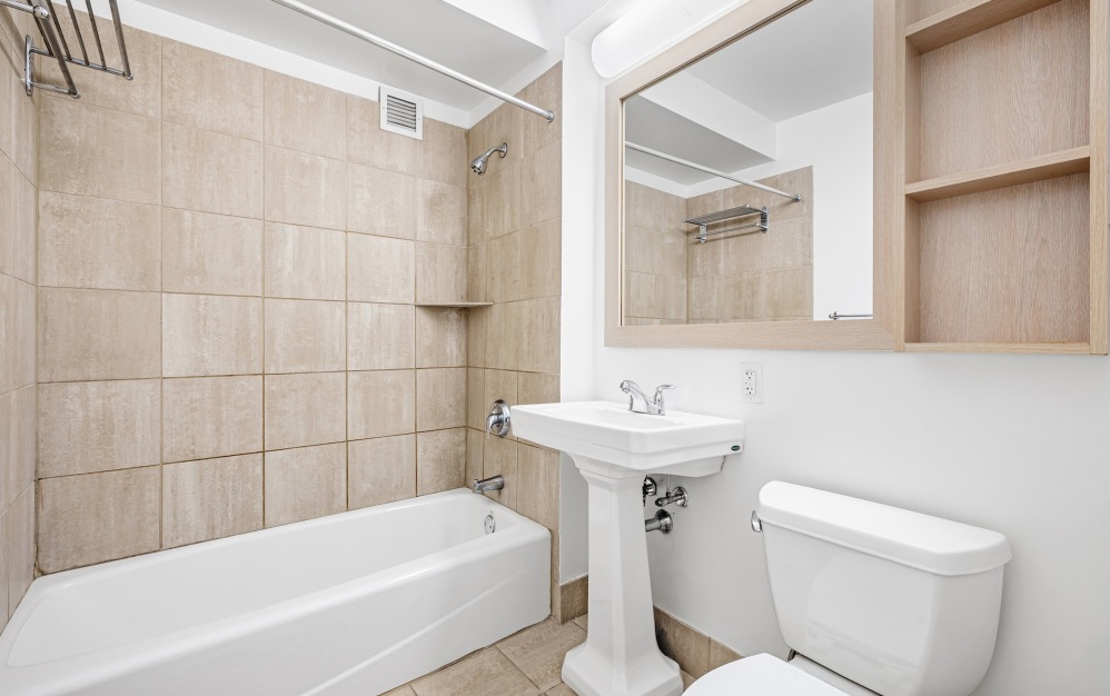 well lit bathroom