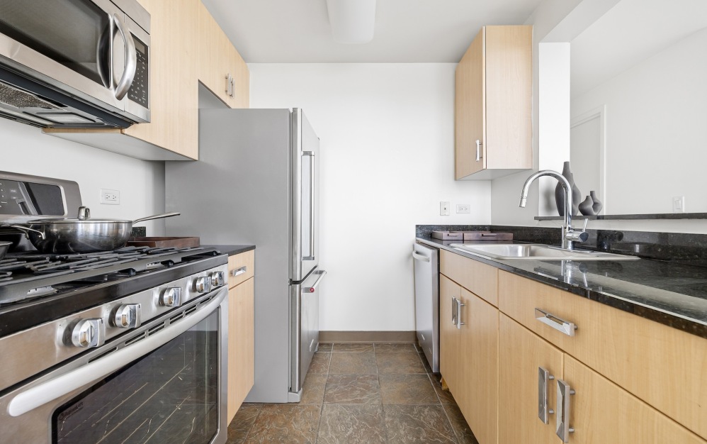 well lit kitchen