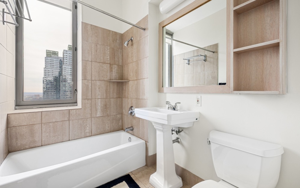 well lit bathroom