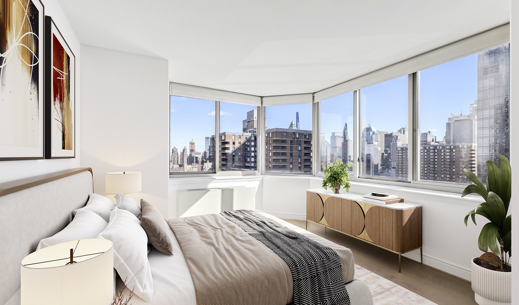 Relax and recharge in beautiful and spacious bedrooms a bed in a bedroom